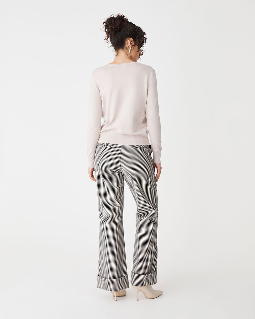 Joyce Knit Cardigan in beige — back view