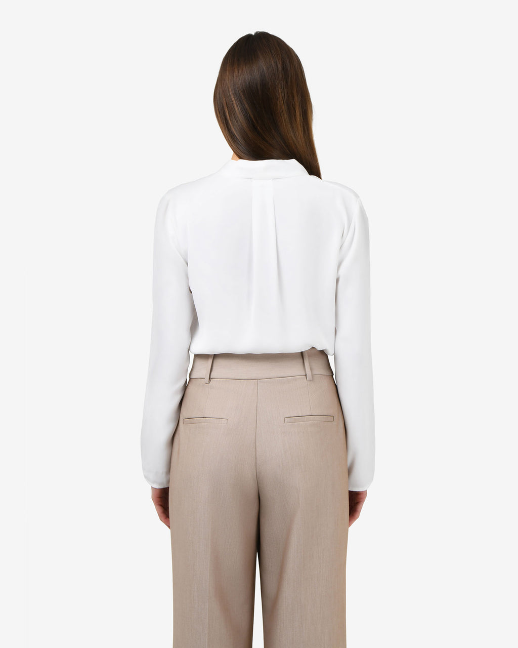 Lilian 2 Long Sleeve Blouse in ivory — back view