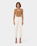 Soho Scoop Neck Top in light camel — full-length view