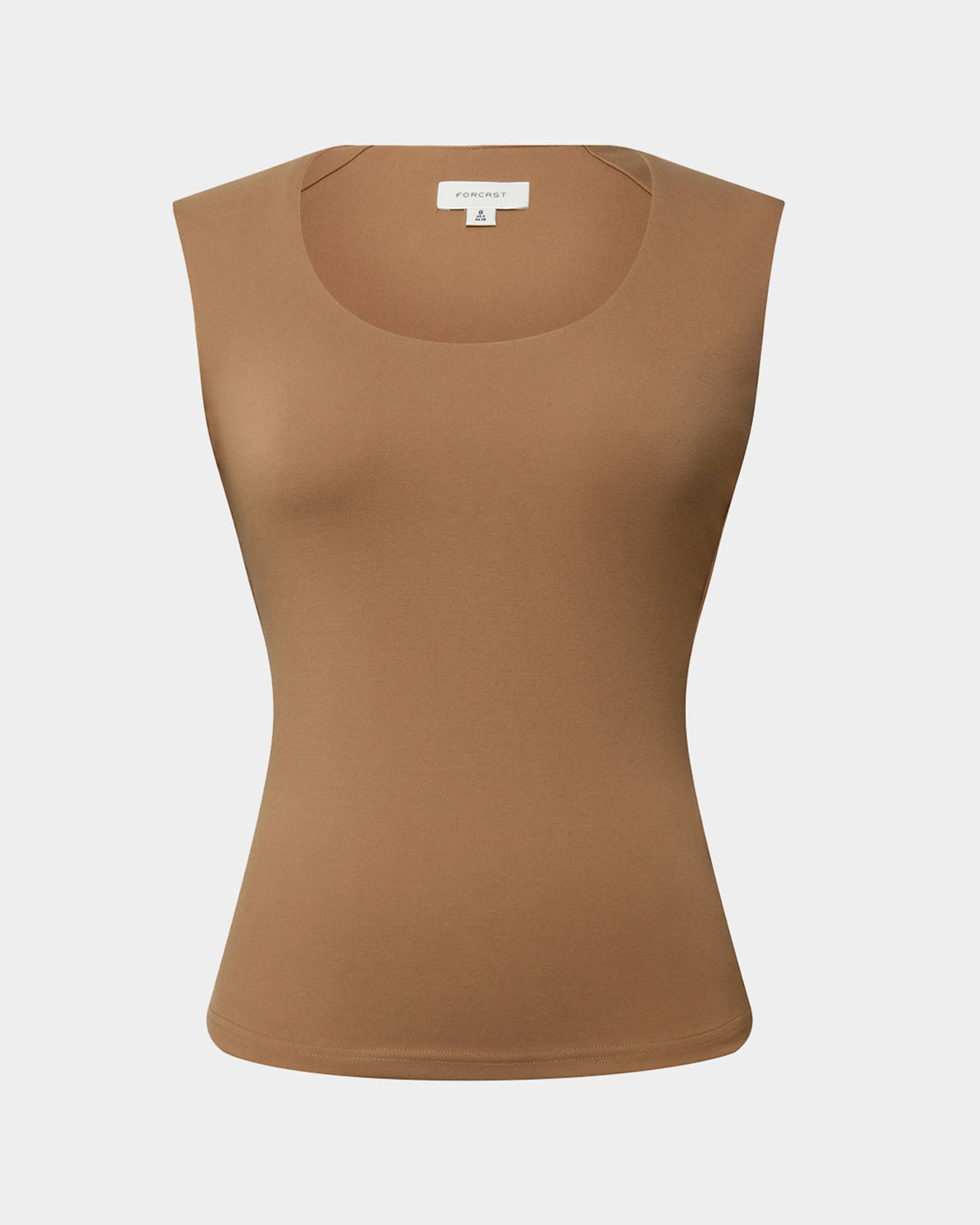 Soho Scoop Neck Top in light camel — product-only view