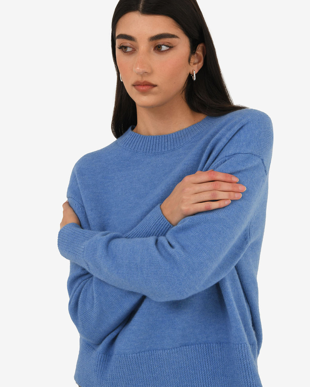 Joyli Round Neck Knit in periwinkle — close-up view 2