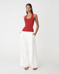 Valentine Scoop Neck Tank in red — full-length view