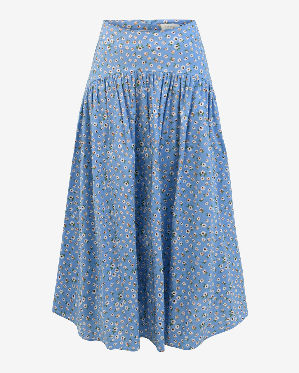 Alisa Gathered Full Skirt in blue ditsy — product-only view