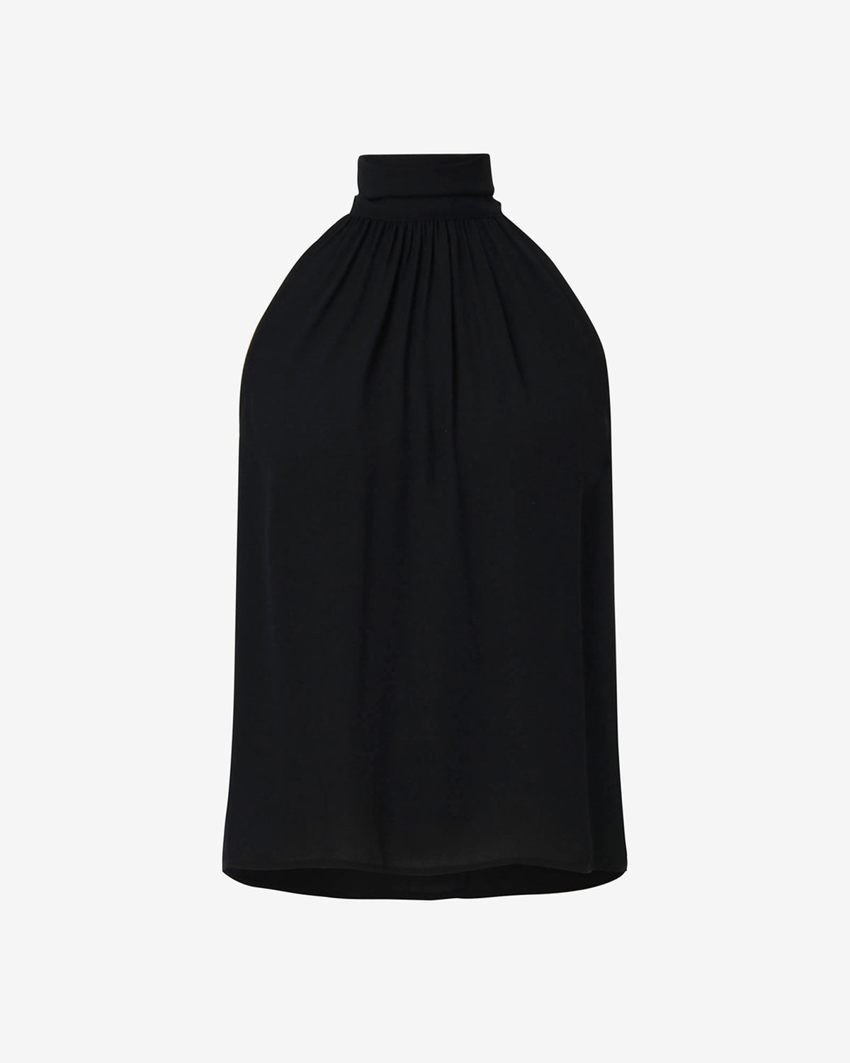 Shelby Draped Sleeveless Top in black — product-only view