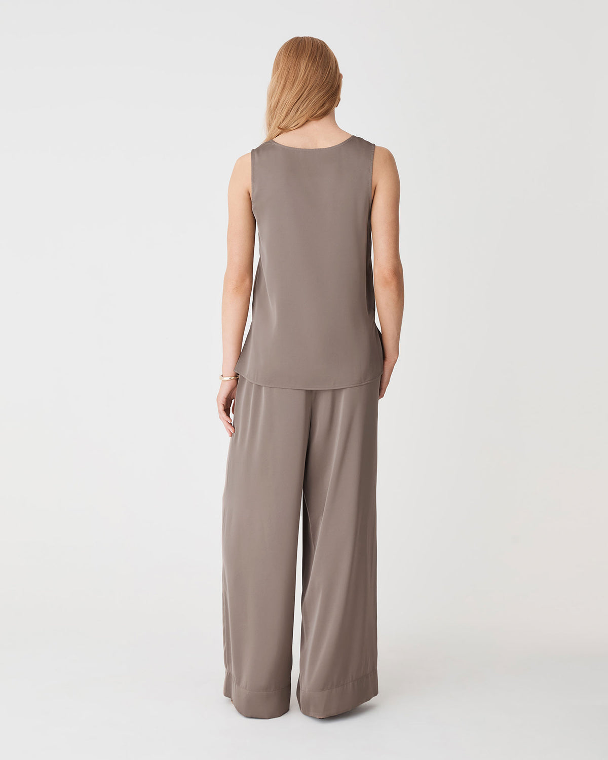 Sadin Tank Top in truffle — back view