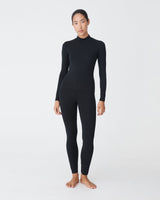 Nina Bamboo Long Sleeve Top in black — full-length view