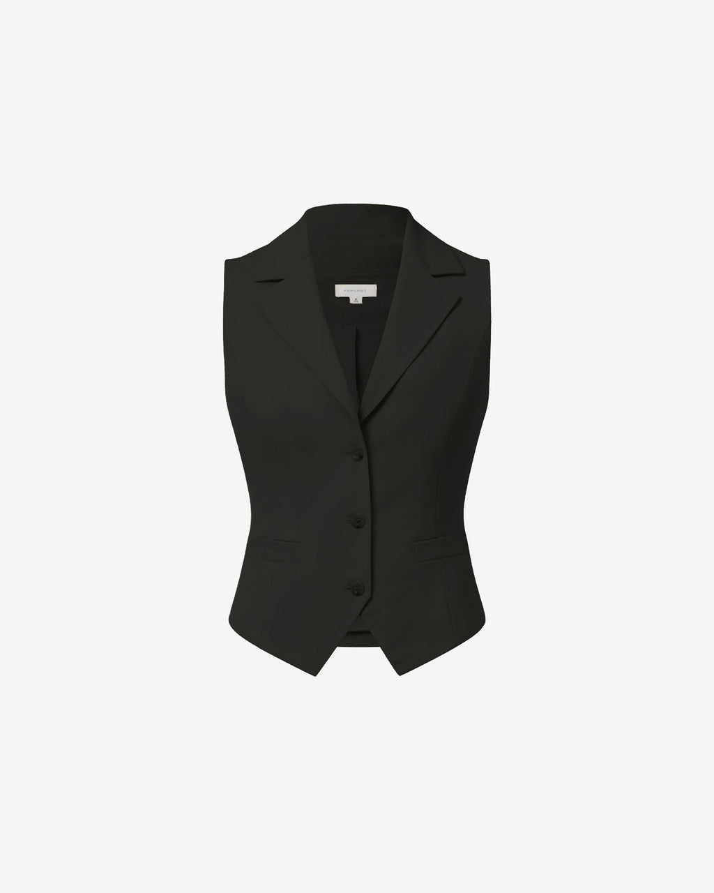 Amera Collared Vest in black — product-only view