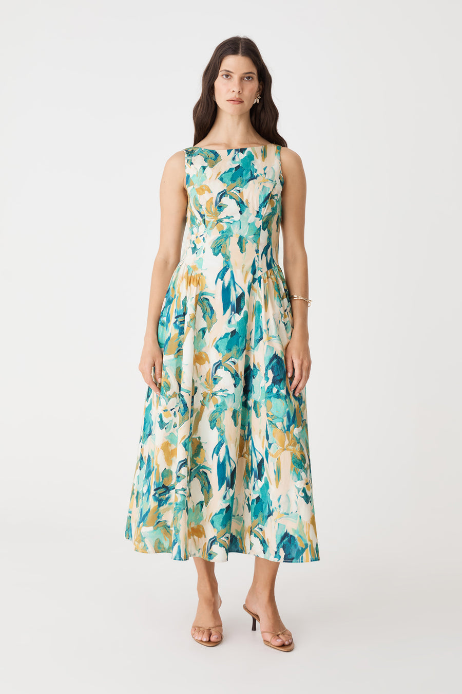 Liza Gather Detail Print Dress