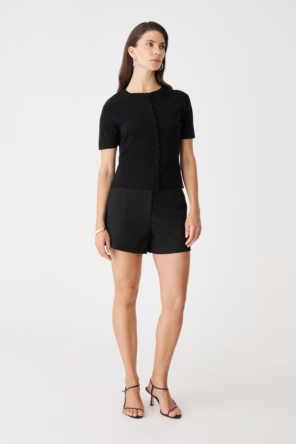 Mel Short Sleeve Scallop Knit