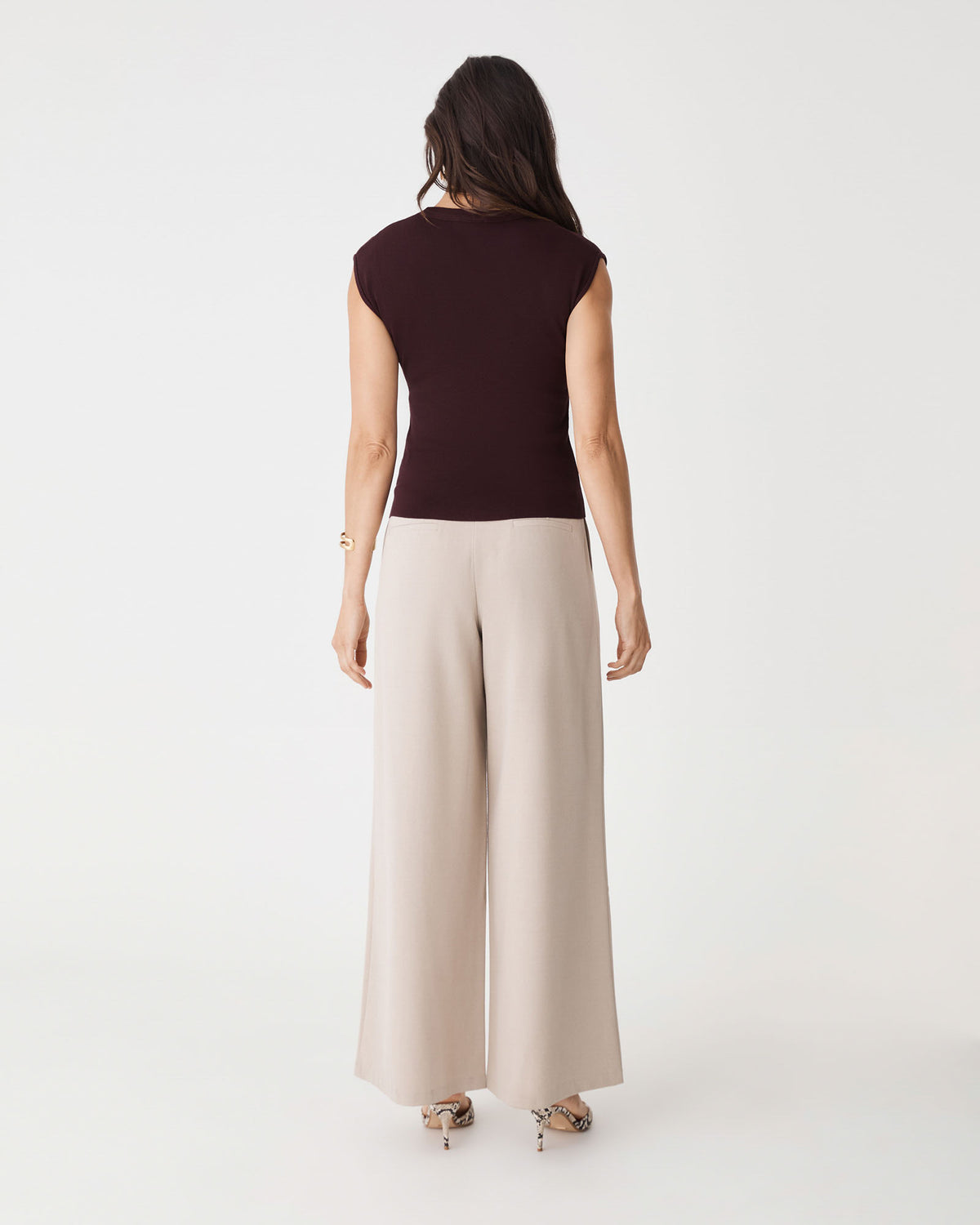 Laura Tencel Scoop Neck Knit in blackberry — view 4