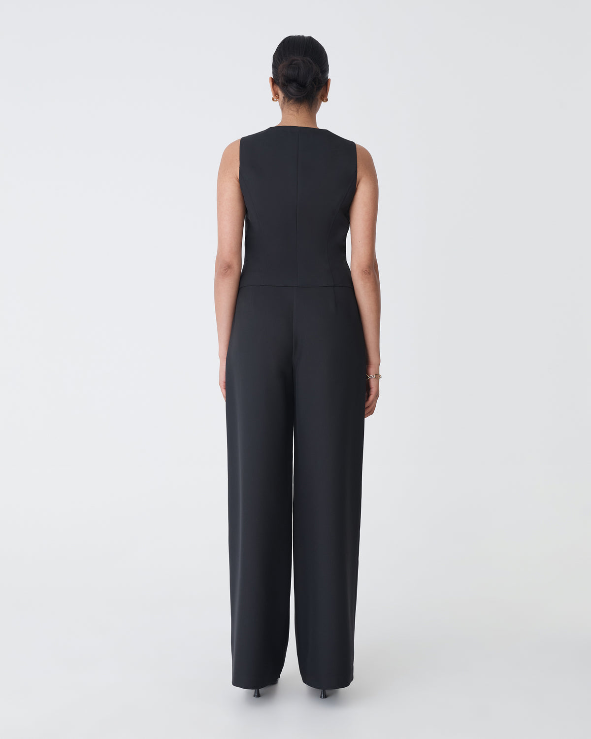 Dakota Basque Waist Pants in black — back view