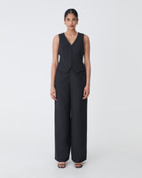 Dakota Basque Waist Pants in black — full-length view