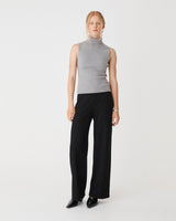 Juno Wide Leg Ponte Pants in black — full-length view